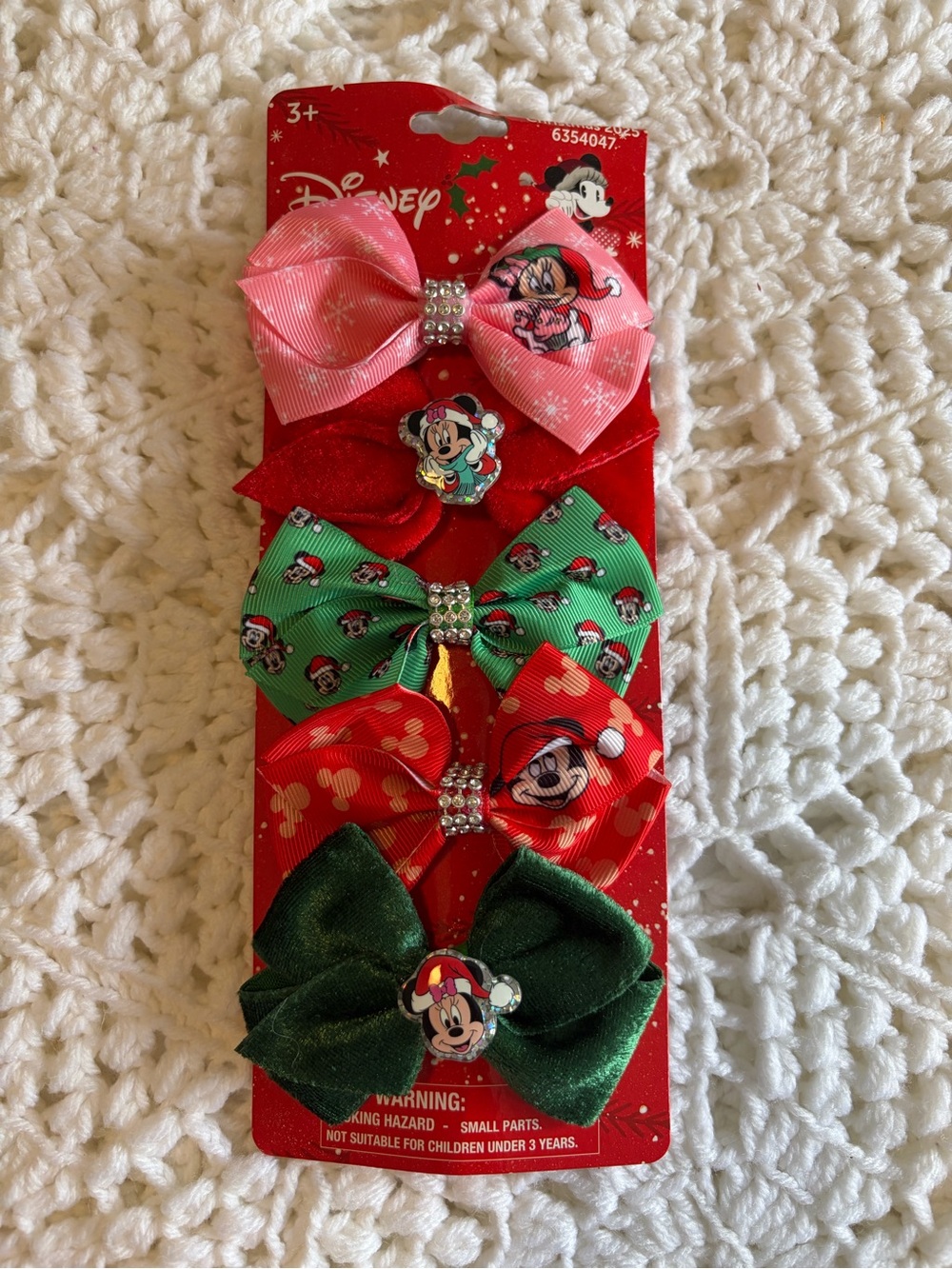 Disney Holiday Mickey Mouse Bow Set - Pink, Green, Red